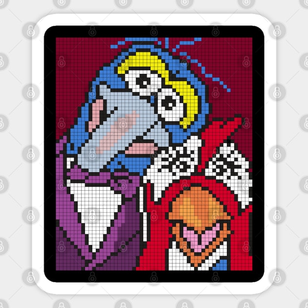 POXELART - Gonzo And Camilla The Chicken From The Muppets Sticker by JigongNumpuk